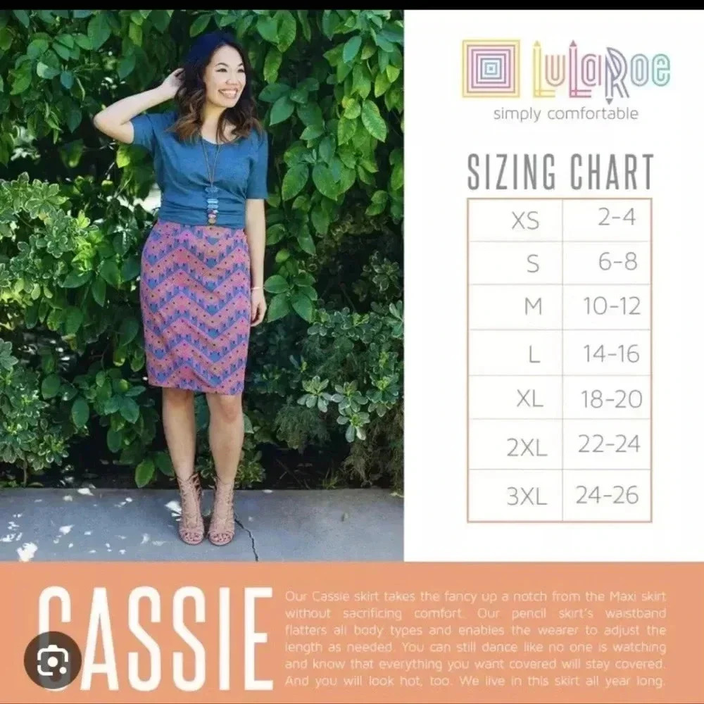 LuLaRoe Cassie Geometric Skirt Size Small Pull On Stretchy Pencil Skirt NWT - Picture 7 of 7